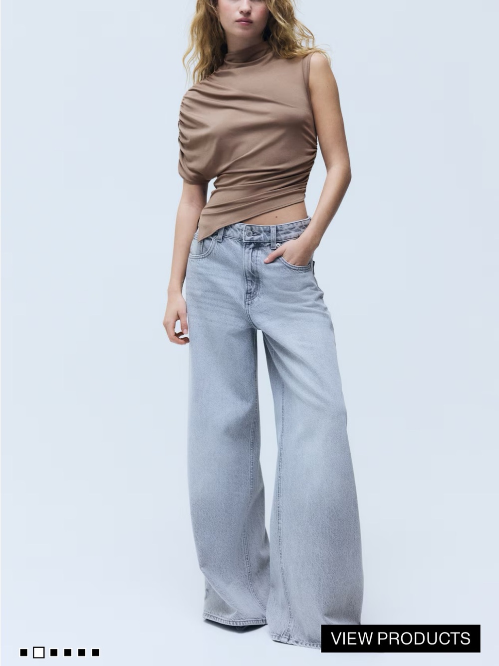H&M Asymmetrical Taupe/Brown Draped Women’s top